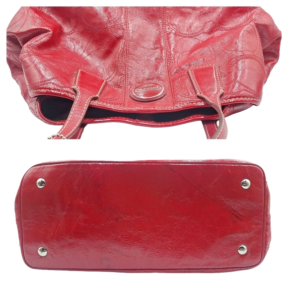 Vintage Y2K Coach Signature Kiss Lock Patent Leather Bag - Picture 9 of 13